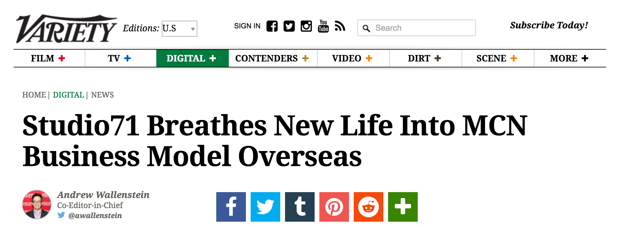 Studio71 Breathes New Life Into MCN Business Model Overseas